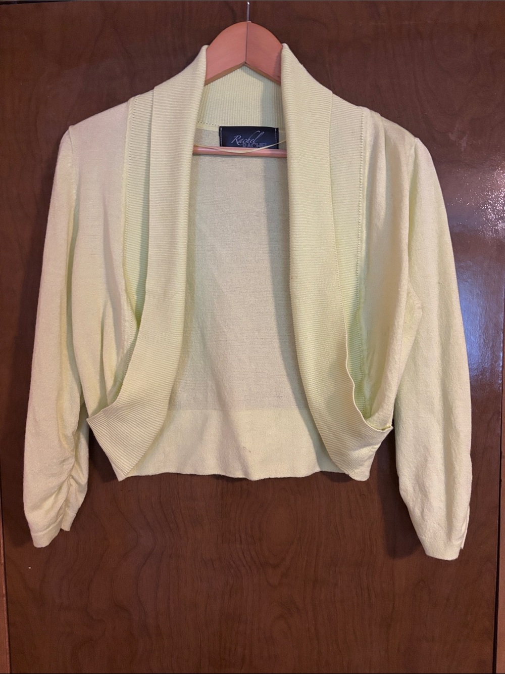 RACHEL Rachel Roy Pale Yellow Open-Front Draped Cardigan